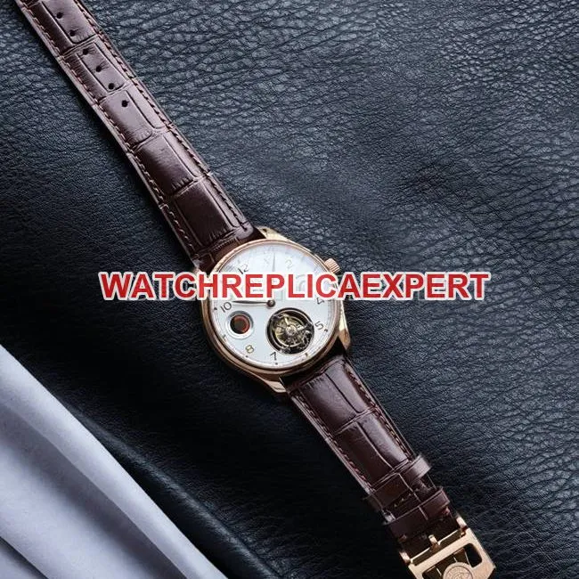 collectible watch tur factory IWC portugal rose goldwhite dialtourbillonfront live photo