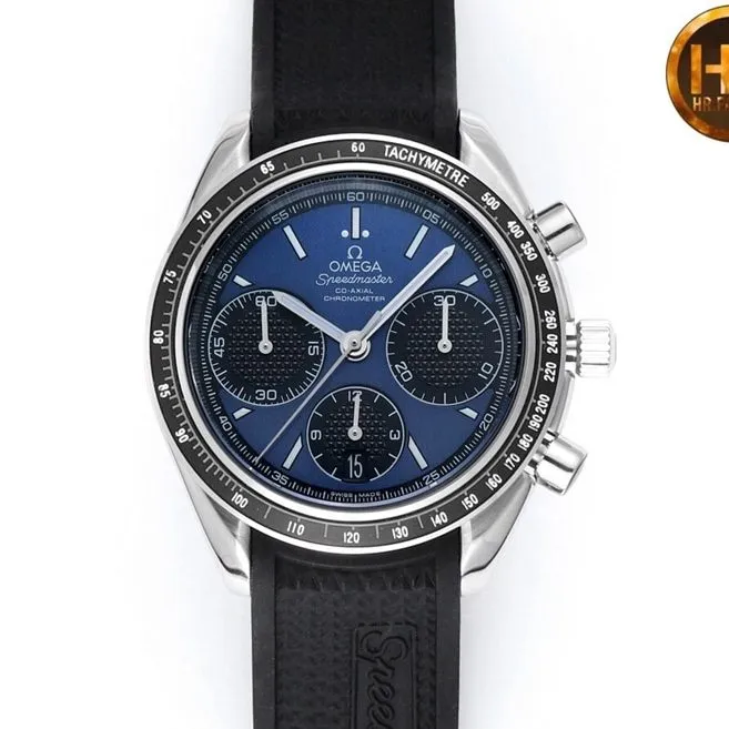 Omega Speedmaster series replica326.32.40.50.06.001 multifunctional chronograph watch blue dial front view