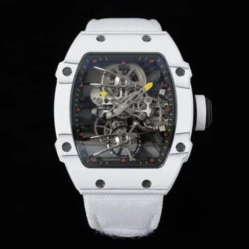 Front view of a high-quality Richard Mille sports tourbillon men's watch