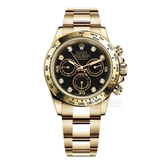 Factory C RolexDaytonatop-tier 1:1high-quality replicablack dialyellow goldsteel bracelet model m116508-0008front live photo