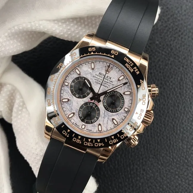 top-tier watch Rolex ultra-thin true function Daytona latest men's white dialrubber strap watch front view