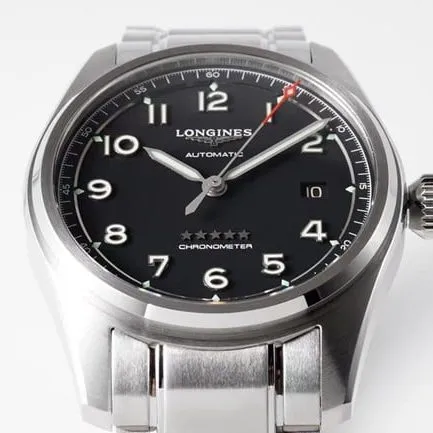 ZF FactoryLonginestop-tier watch fully automatic movement men's blue dialsteel bracelet pioneer series watch front view