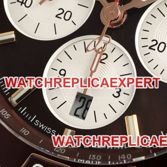 Breitling1:1replica watch TF factory mechanical chronograph brown plate 44mm rose goldsteel bracelet front live photo