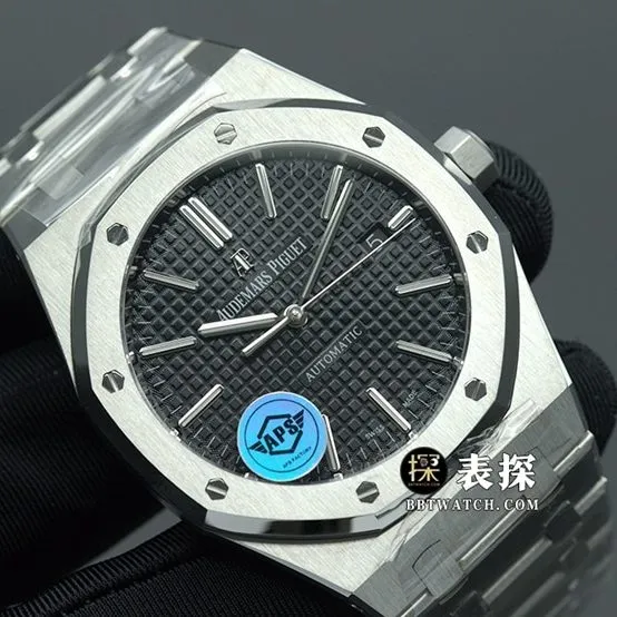 APS factory Audemars Piguet men's Royal Oak series watch black dialsteel bracelet model 15400ST.OO.1220ST.01front live photo