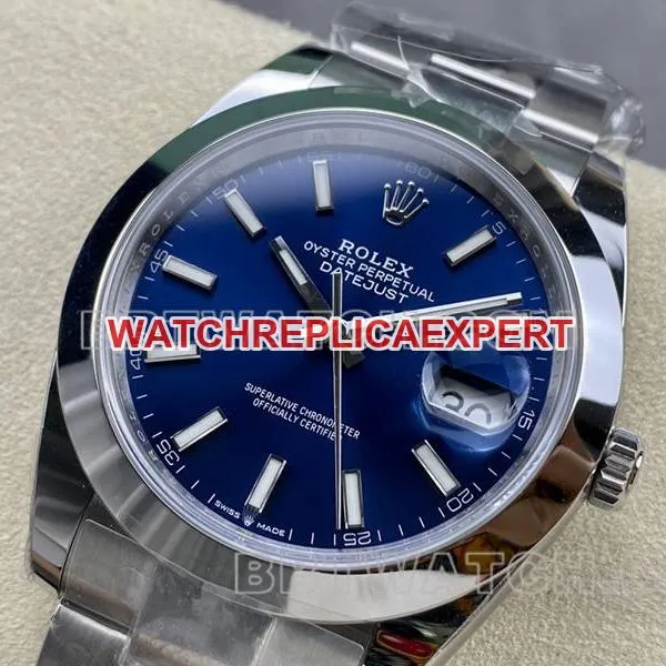 Rolex collectible watch ARF Factory log 41mm aperture blue dial3235 steel bracelet front live photo