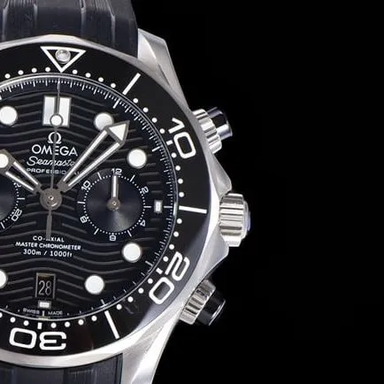 OM Factorytop-tier watch Omega new Seamaster 300m men's black dial black rubber strapchronograph watch detail shots
