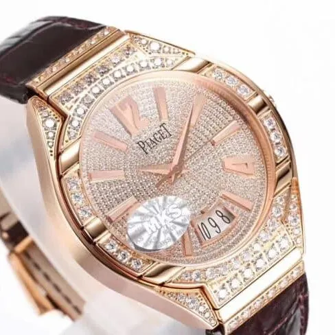 Big factory high-quality Piaget POLO series Gypsophila 18Krose gold men's watch front view
