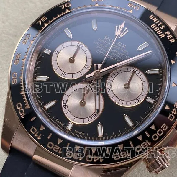 Rolextop-tier watch ARF FactoryDaytonablack dialrose gold4131 rubber model front live photo