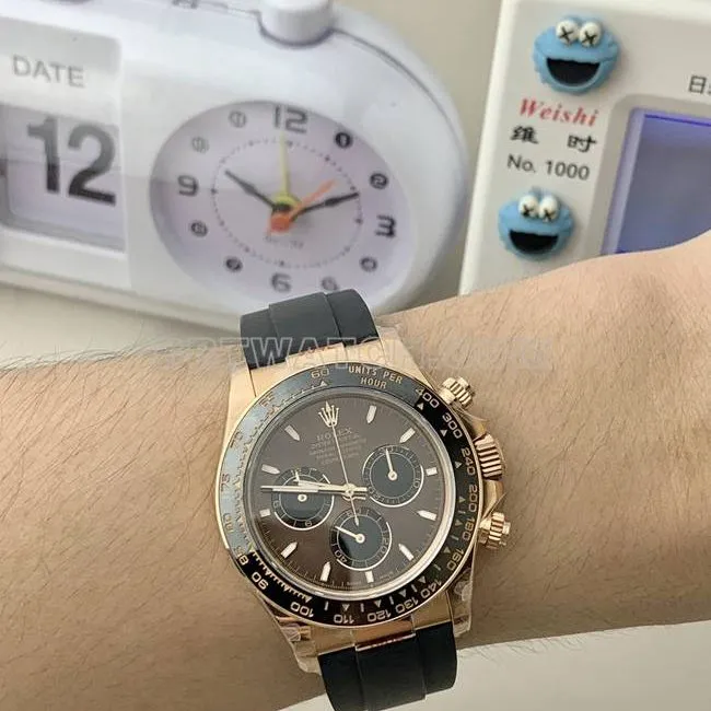 1:1replica watch QF factory DaytonaRolex coffee tray rose gold4131 mechanical braceletlive photos