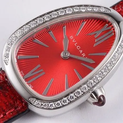 BV Factory Top collectible watches Bvlgari Quartz Serpenti Series Women's Red Strap Belt Watch Side View