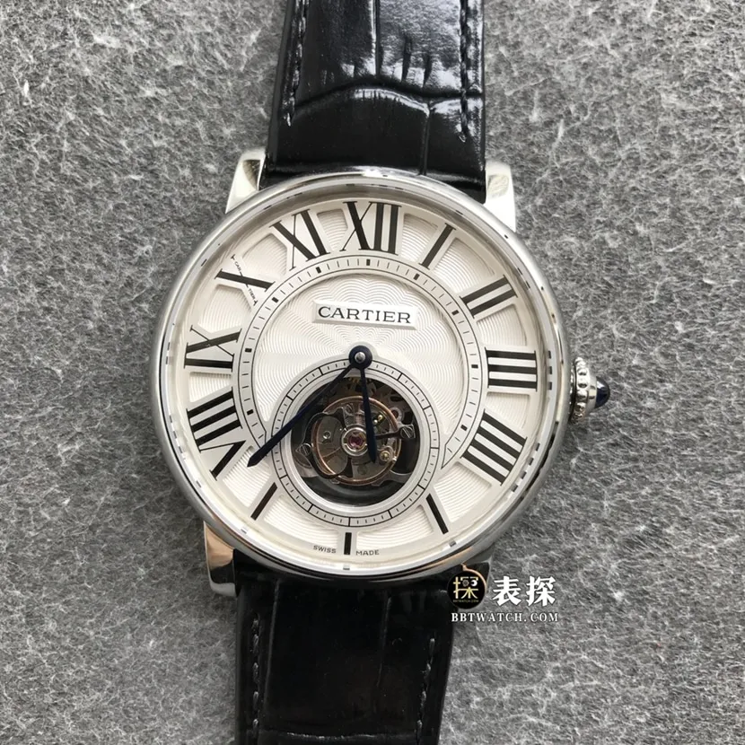 BBR factory CartierW1556216super watch men's silver gray plate tourbillonleather strap model picture and price front live photo
