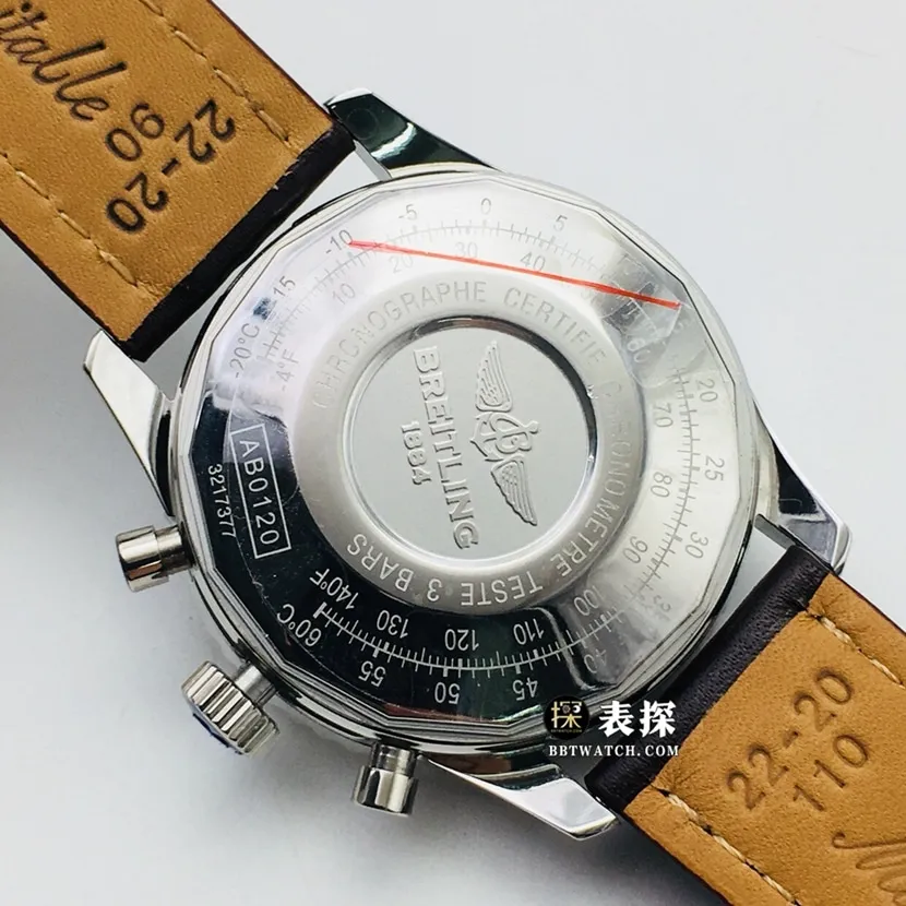 GB factory Breitling aviation chronograph1super watch men's white dialleather strap model pictures and prices front live photo