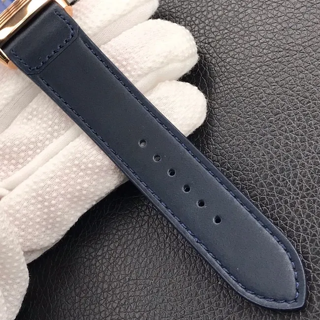 MG factory Jaeger-LeCoultretop-tier watch men's blue dial blue belt flip series manual mechanical watch front view