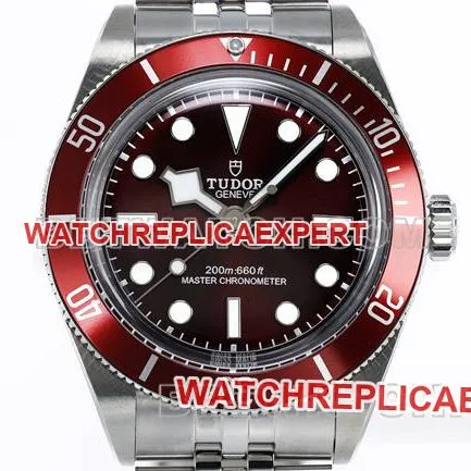 collectible watch ZF Factory Black Bay Tudor dark red dial steel braceletfront live photo