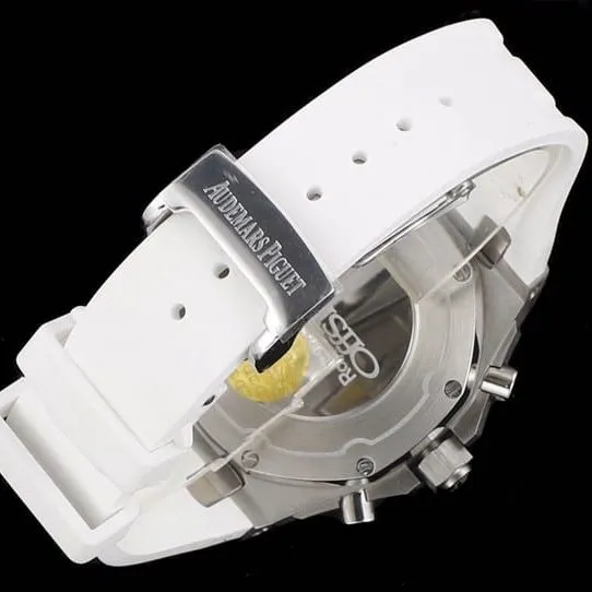 top-tierAudemars Piguetreplica watchAudemars Piguet Royal Oak silver case women's multifunctional chronograph mechanical watch front view