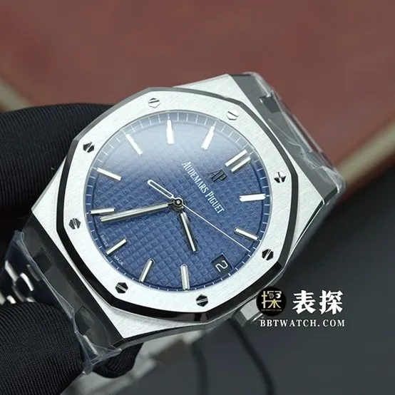 ZFRoyal OakAudemars Piguet1:1replica watch blue dialsteel bracelet model 15500ST.OO.1220ST.01caseback live photo