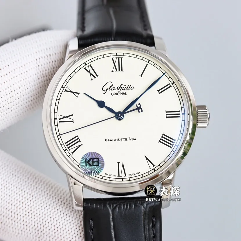 3WF factory Glashütte Original original MP top-tier watch men's white dialleather strap picture and price front live photo