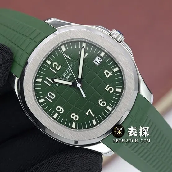 3K AQUANAUT Patek Philippe collectible watches khaki green embossed disk rubber model 5168G-010