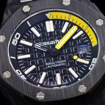 top-tier replicaIP factory Audemars Piguet15707 black ceramic classic ceramic material watch front view