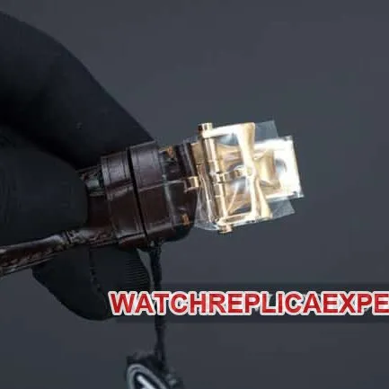 ZF Vacheron Constantin Top Woodland Type Men's White Plate Brown Strap Automatic Mechanical Watch Front View