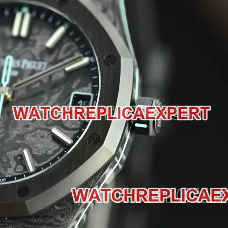 collectible watch Royal OakDiW factory Audemars Piguet carbon fiber blue needle 15500front live photo
