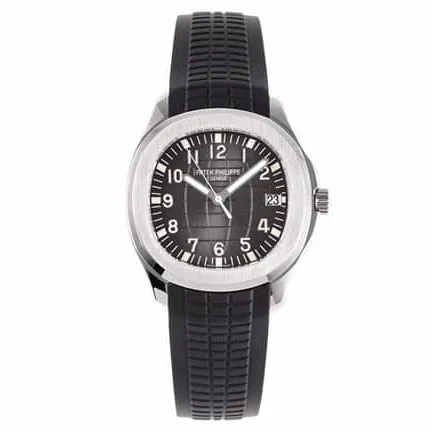 ZF FactoryPatek Philippetop-tier replicahigh-quality watch men's black dialrubber strap submarine explorer series mechanical watch front view