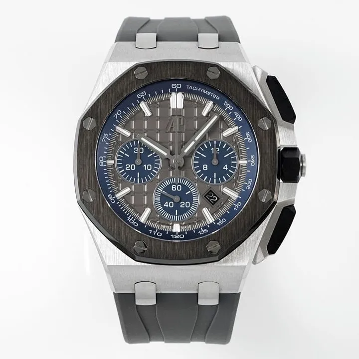 Audemars Piguet ceiling classic watch, apf offshore watch, front view