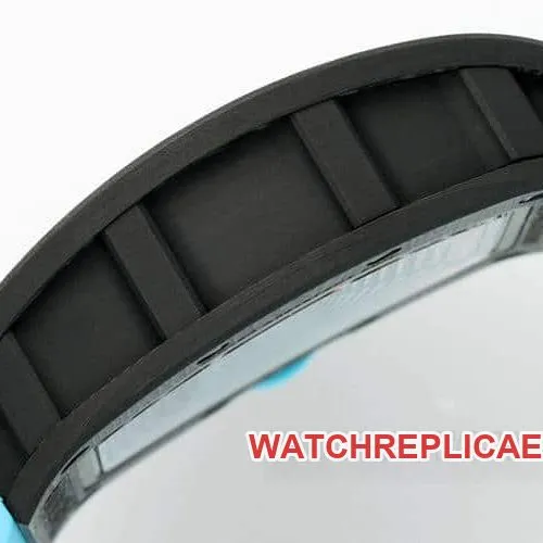 APSRichard Milletop-tier carbon fiber case blue rubber model RM055front live photo