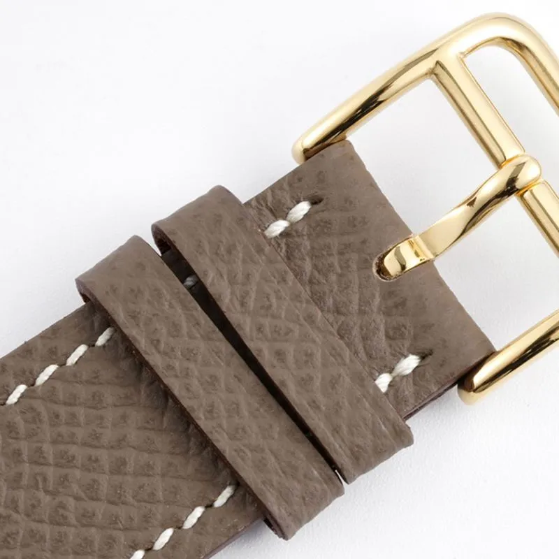 top-tiersuper cloneHermès ladies' watchHeureH series quartz square fashion watch brown braceletrose gold plate detail shots