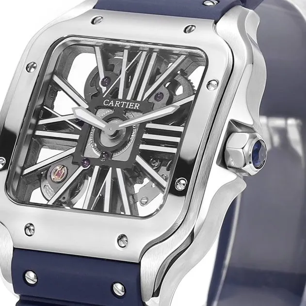 Cartier Santos WHSA0026 skeletonized