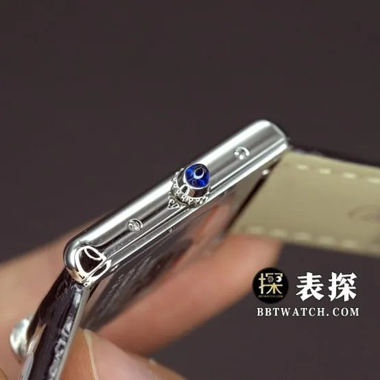 DR factory Cartier tank top-tier 1:1super watch ladies white dial blue needle leather strap model pictures and prices front live photo