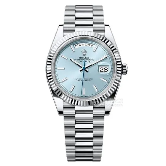 GM FactoryRolexDay-Date type top-tier ice blue dial Middle East time scale front live photo