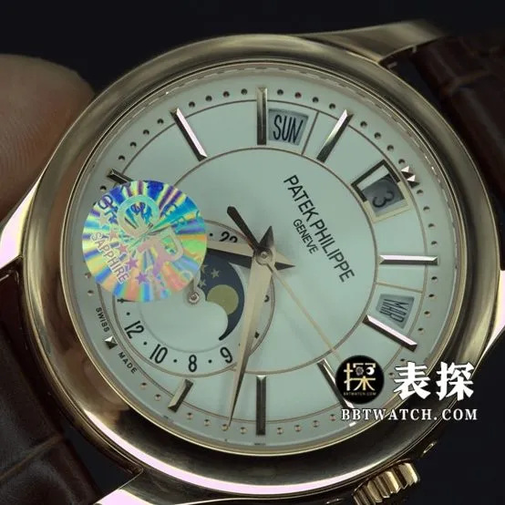 GR factory Patek Philippe complex function timepiece watch men's white dialleather strap model pictures and prices front live photo