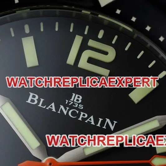 Blancpain collectible watch fifty fathoms black dial titanium mechanical white rubber model caseback live photo