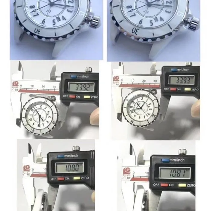 ChanelJ12 series fashion ladies' watchceramictop-tier watch genuine and fake comparison front view