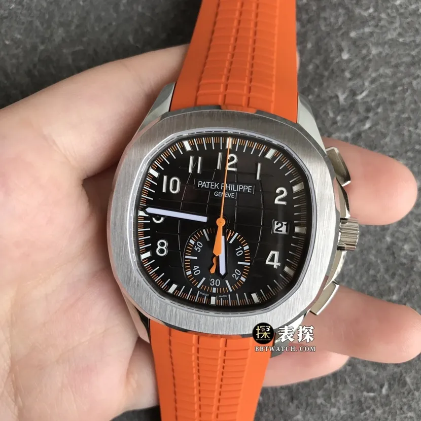 OM FactoryPatek Philippe5968A-001top-tier 1:1high-quality watch men's black dial rubber model pictures and prices front live photo