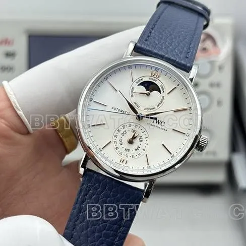 collectible watches Portofino GR factory Universal white disk blue belt models front real picture