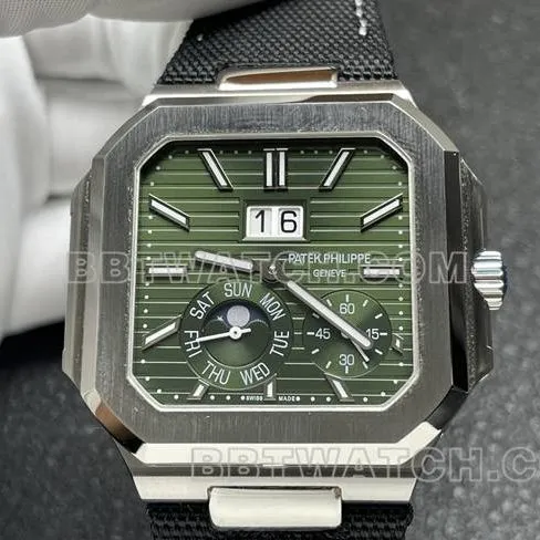 Top-Quality Watch: Patek Philippe P1 Factory CUBITUS Green Dial 5822P-001—Front View Photos