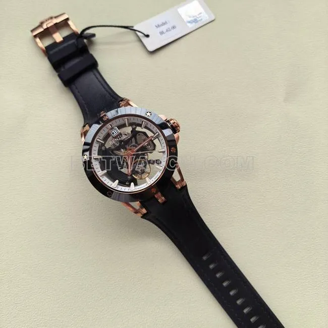 collectible watch bentley BL-62 pinnacle black rubber braceletfront live photo