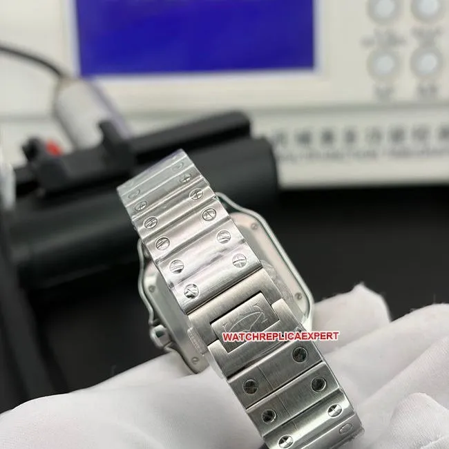 top-tier watch BV factory Santos Cartierwhite dialsteel braceletfront live photo