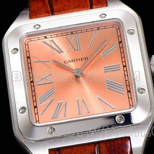 Cartiertop-tier watch F1 factory Santos pink plate leather strap model braceletlive photos