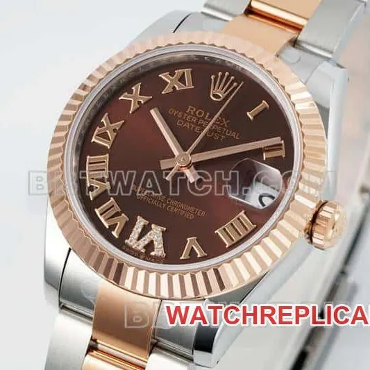 ARF FactoryRolex log top-tier brown disk 31mm gold three-lattice chain link 278271front live photo