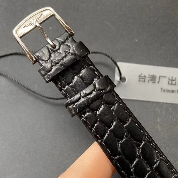 Top-tier watch Longines couple watch white dial blue belt elegant Jialan series quartzleather strap watch back cover picture
