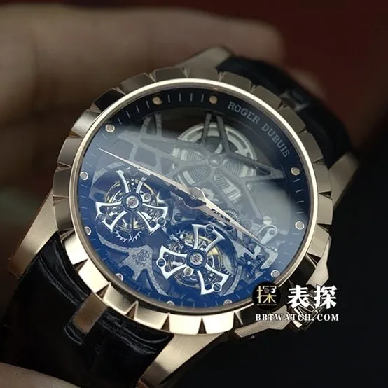 YS King Roger Dubuis collectible watches skeleton disk rose gold double tourbillon RDDBEX0283