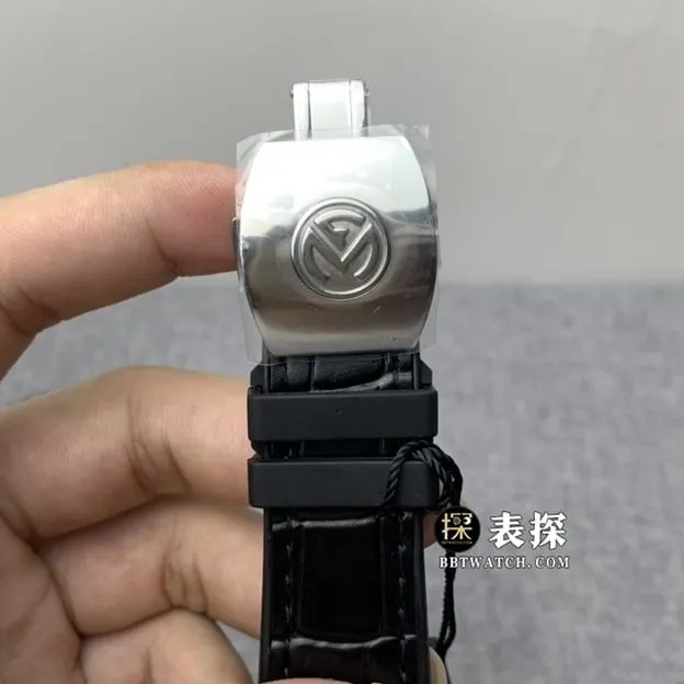 ABF ladies Frank Muller watch full diamond disc leather strap model side view