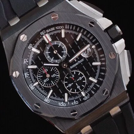 top-tiersuper cloneAPFAudemars PiguetRoyal Oak Offshore 26400black dialceramicchronograph top-tier watch front view