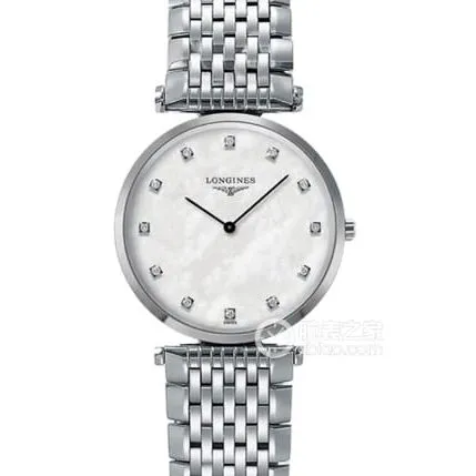 Jialan series Longines1:1replica hand bezel diamond white dialsteel bracelet front view