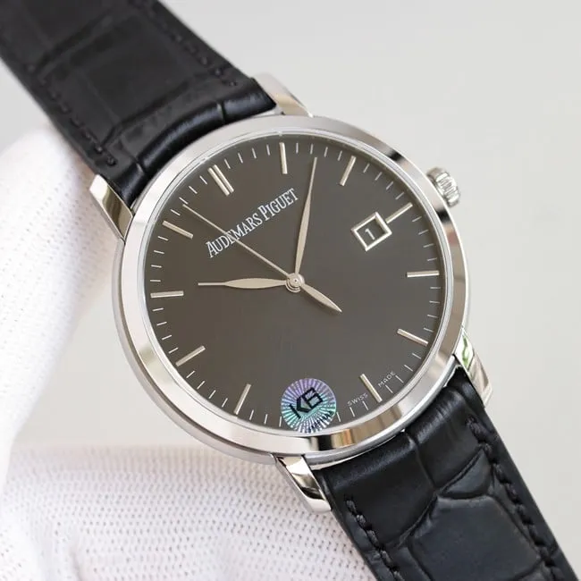 top-tier replicaAudemars PiguetJULES AUDEMARS series three-hand silver steel case watch side view