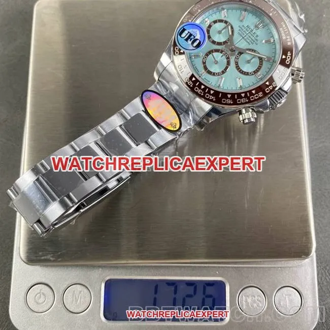 1:1replica watch UFO factory DaytonaRolex ice blue diamond 4131 mechanical side live photo