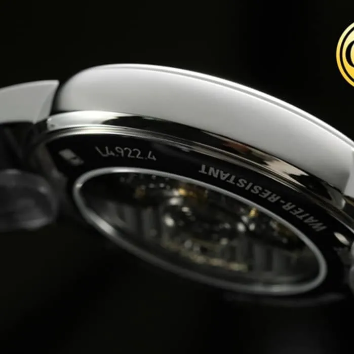 top-tier watch Longines men's white dial black belt magnificent series 40mm mechanical leather strap watch movement picture